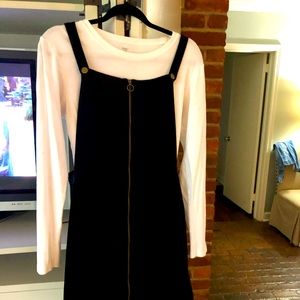 Black zip up overall style dress